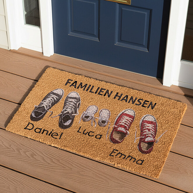 Personlig dørmåtte af naturlige kokosfibre Personlig dørmåtte af naturlige kokosfibre