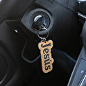 Houten sleutelhanger met gepersonaliseerde naam