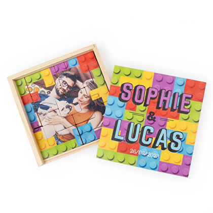 Puzzle de madeira com 9 peças Personalizado