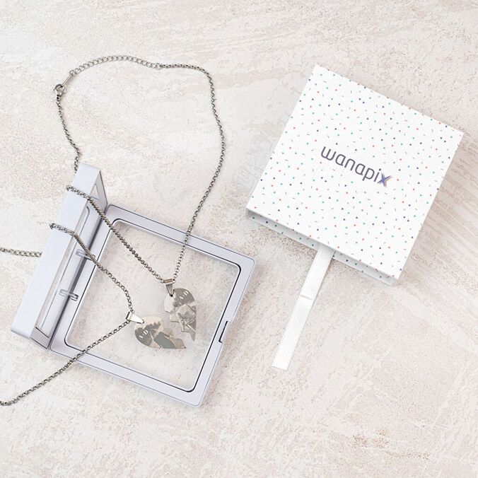 Personalised Split Heart engraved Pendant