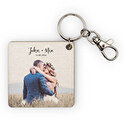 Porta-chaves madeira personalizado com formato quadrado