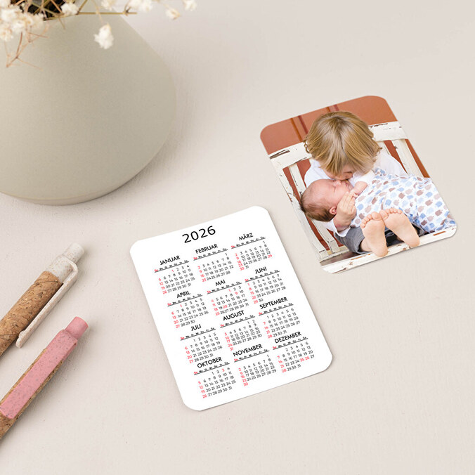 Scheckkartenkalender mit Foto