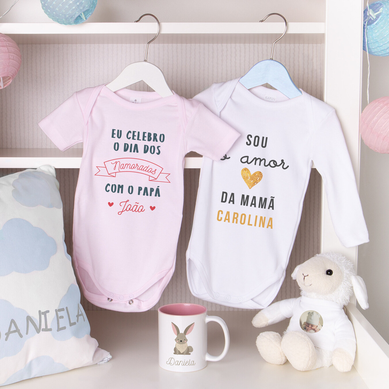 Body bebé manga curta personalizado