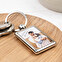 Personalised rectangular metal keyring