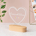 Lámpara 3D personalizada de plástico con forma de corazón