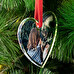 Akrylátová vánoční ozdoba s potiskem ve tvaru srdce