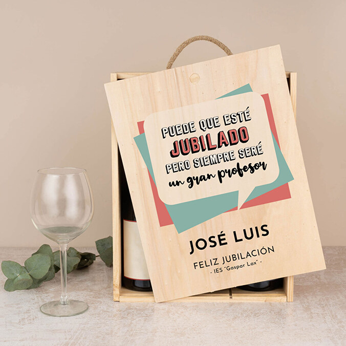 Caja de vino personalizada triple
