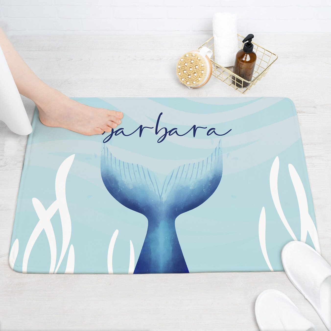 Personalised bath mat