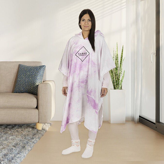 Manta poncho coralina adulto personalizada