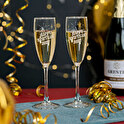 Set van 2 gepersonaliseerde champagneglazen met etui