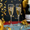 Set van 2 gepersonaliseerde champagneglazen met etui