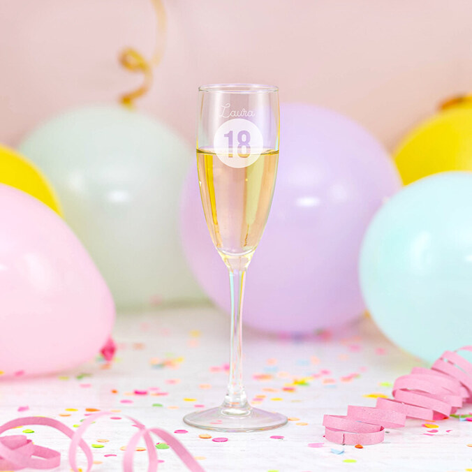 Personligt champagneglas med gravyr