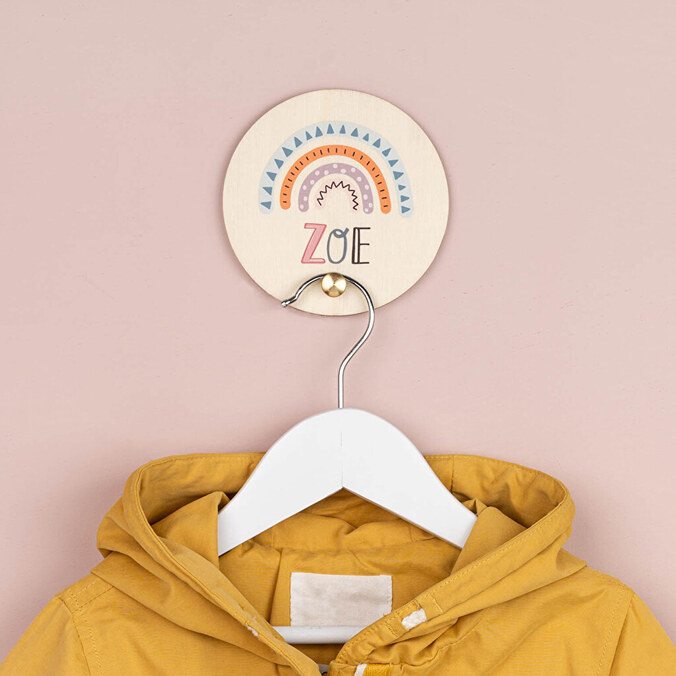 Personalizowane wieszak okrągły drewniany