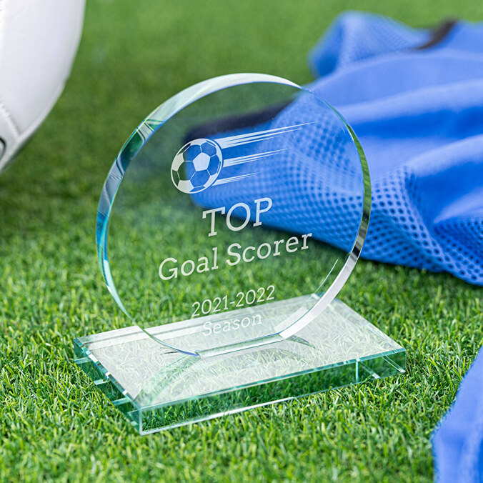 Personalised round glass plaque