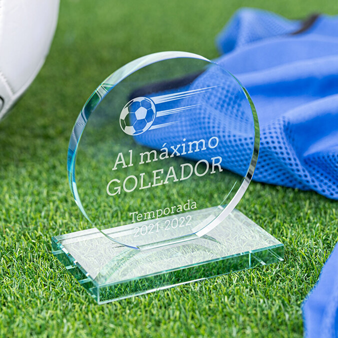 Trofeos de cristal personalizados