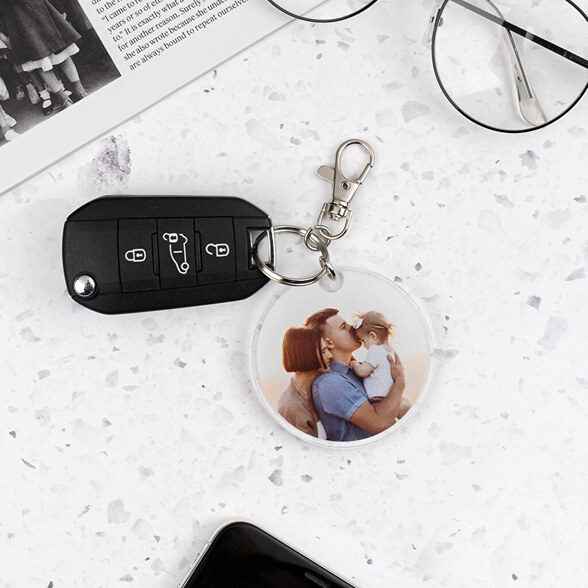 Porte-clés personnalisés en acrylique transparent