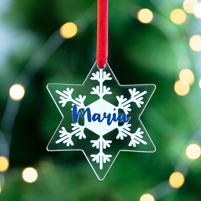 Decorazione natalizia in plexiglass personalizzata a forma di stella
