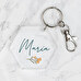 Personalised acrylic keyring with the shape of a hexagon Personalised acrylic keyring with the shape of a hexagon