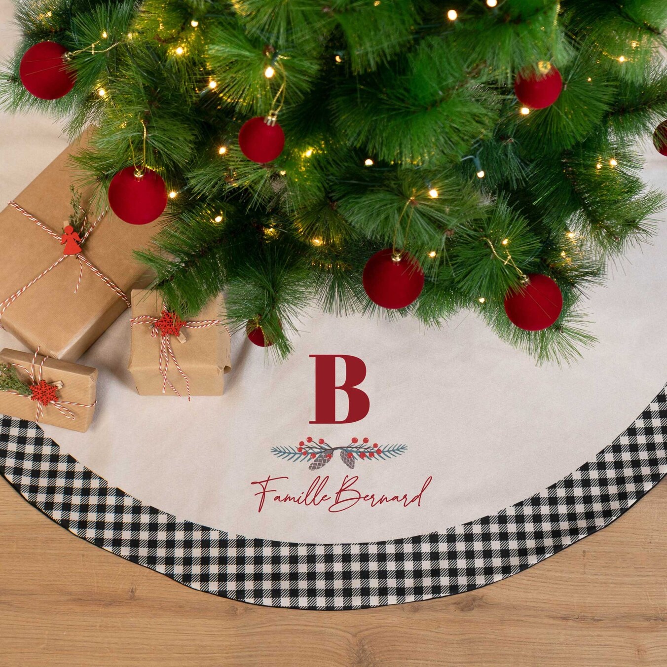 Jupe personnalisée de sapin de Noël