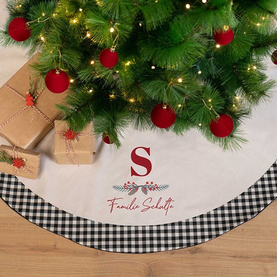 Personalisierter Weihnachtsbaumrock für die Unterseite des Baums
