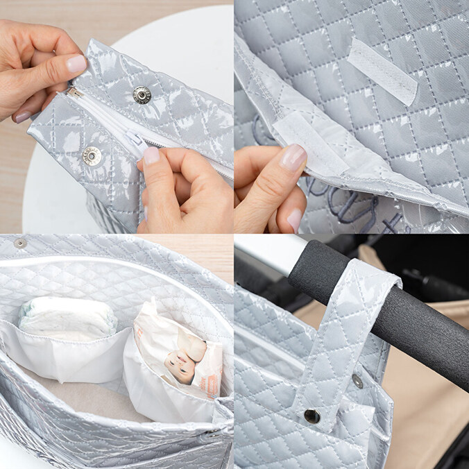 Personlig barnvagnsväska med broderat namn