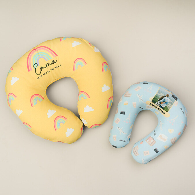 Personalised travel neck pillow
