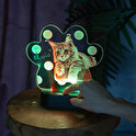 Dřevěná 3D lampa ve tvaru tlapky s vlastním potiskem