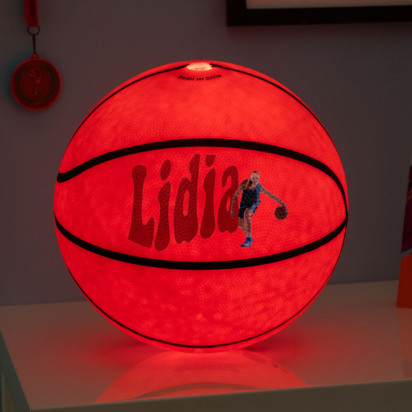 Bola de basquete luminosa personalizada