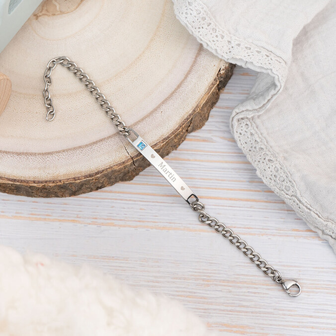 Bracciale a catena inciso per bambini