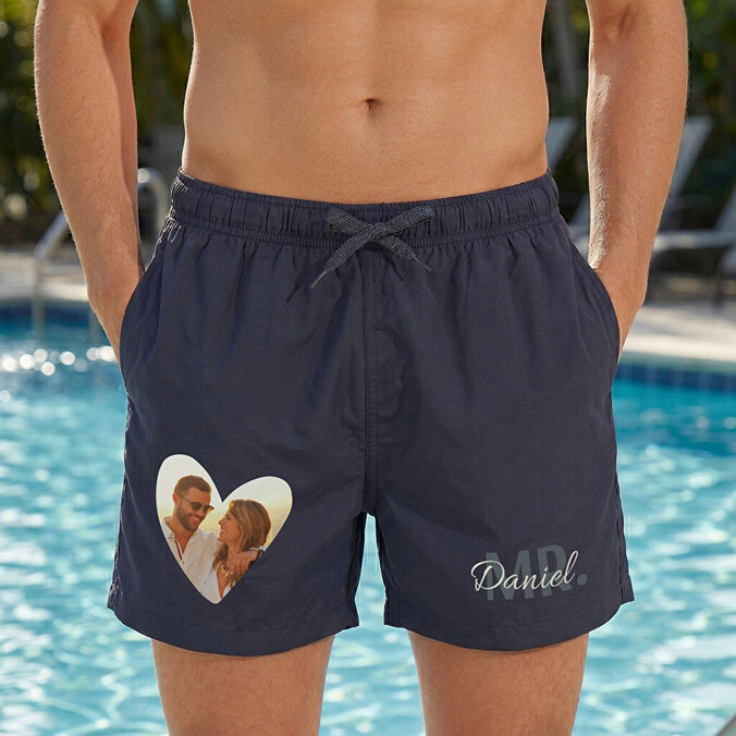 Personlige badeshorts til mænd med eget tryk