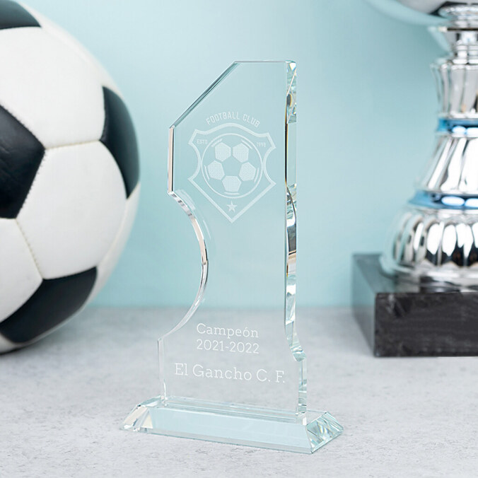 Trofeo personalizado Número 1 de cristal
