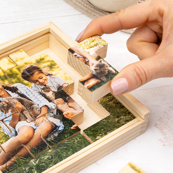 Personoitu Tetris-palapeli puusta Personoitu Tetris-palapeli puusta