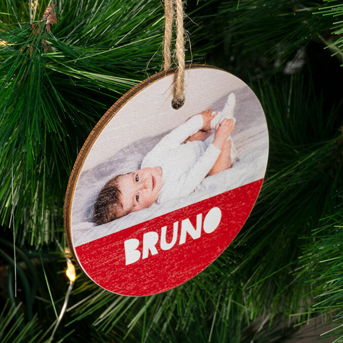 Personalizowane drewniane ozdoby świąteczne