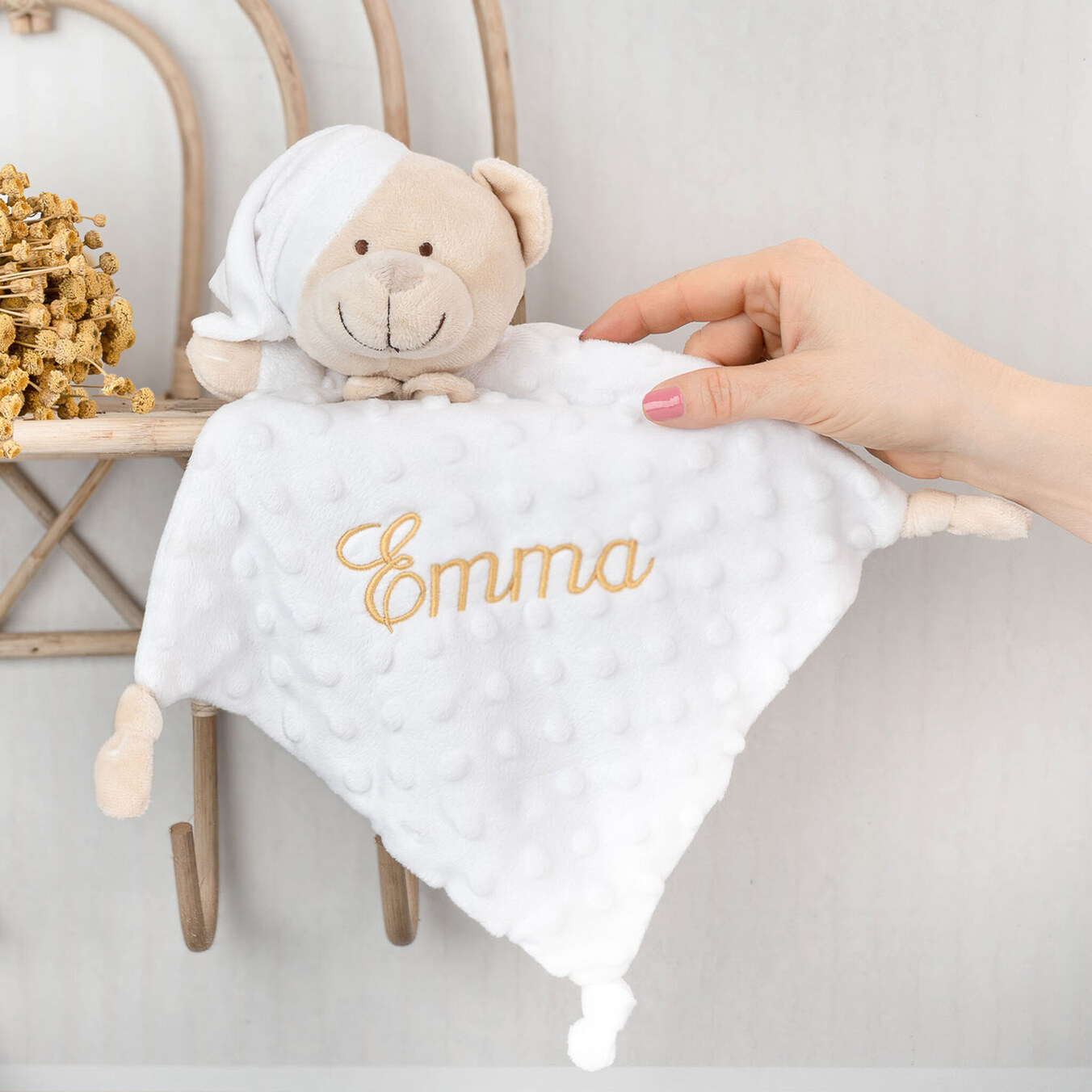 Personalizowana przytulanka z imieniem dla niemowlaka