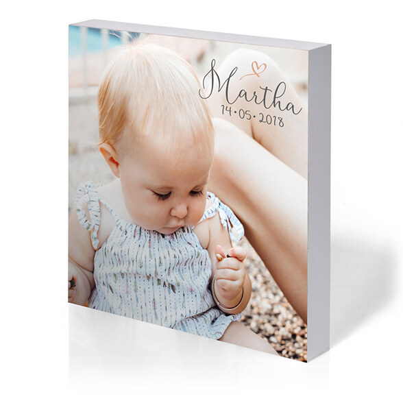 Personalised wooden photo block