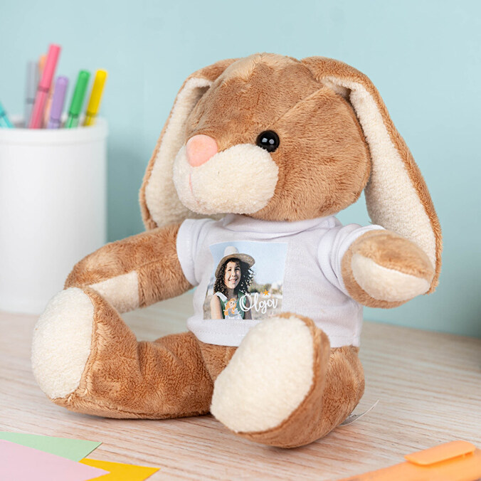Hase Kuscheltier T-Shirt mit Foto