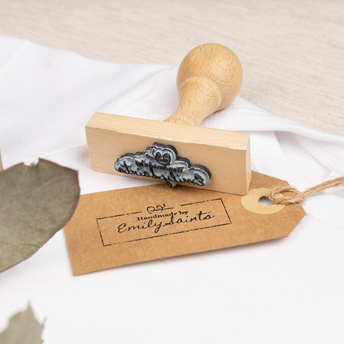 Gepersonaliseerde rechthoekige houten stempel 5,7x2
