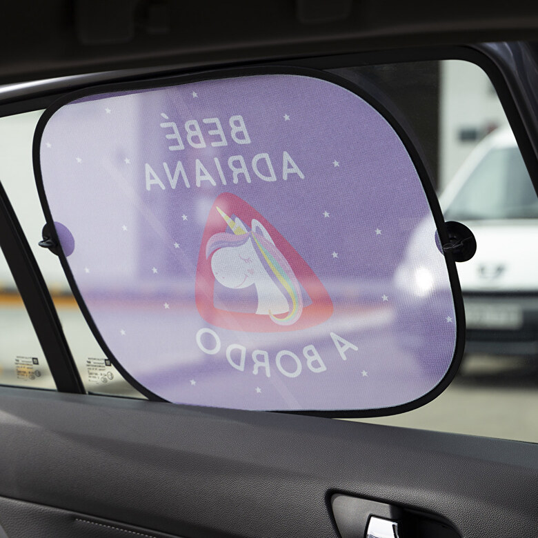Personlig solskærm til bilen med og tekst | Wanapix