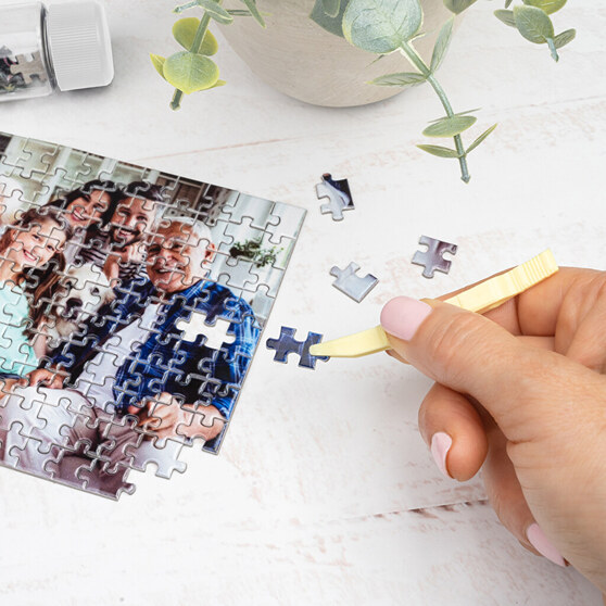 Worlds smallest jigsaw puzzle with photo
