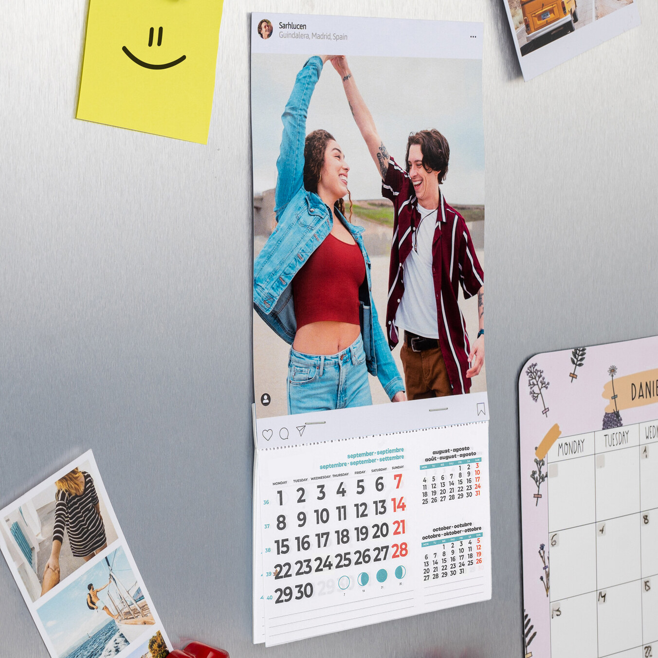 Personalised magnetic fridge calendars