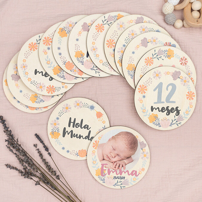 Cumple mes de madera personalizado