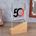 Trofeo cristal rectangular impreso Premium
