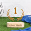 Personalised round methacrylate trophy with wooden base Personalised round methacrylate trophy with wooden base