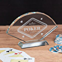 Personalizowane, szklane trofeum w kształcie wachlarza