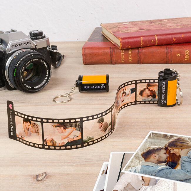 Filmrulle nøglering med billede