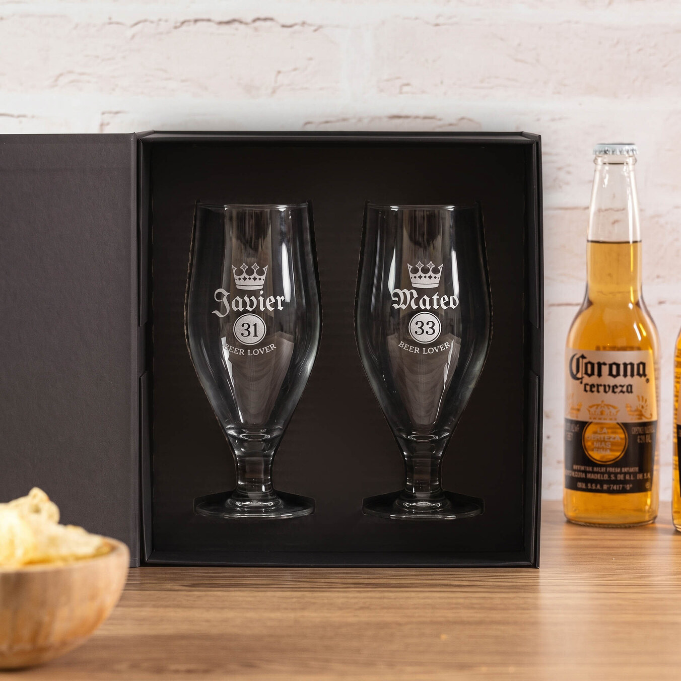 2er Pack Biergläser mit Gravur 32 cl.