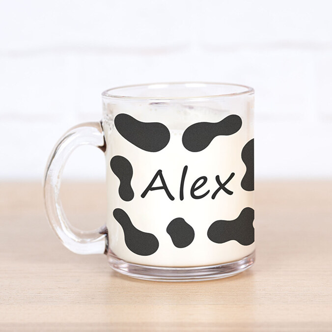 Personalised glass mug