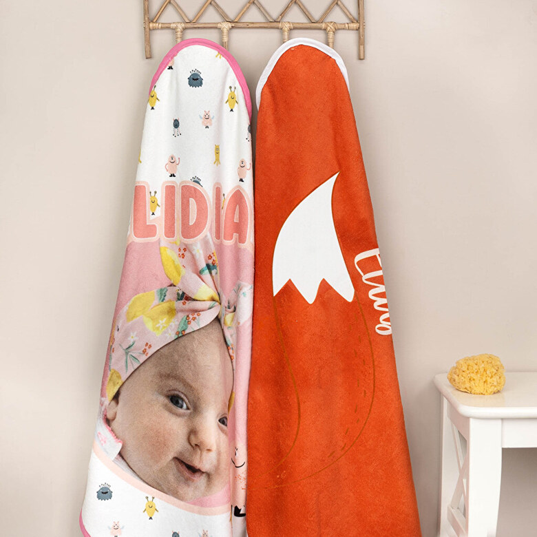 Wantrouwen heilig Ondeugd Baby handdoek met capuchon met naam | Wanapix