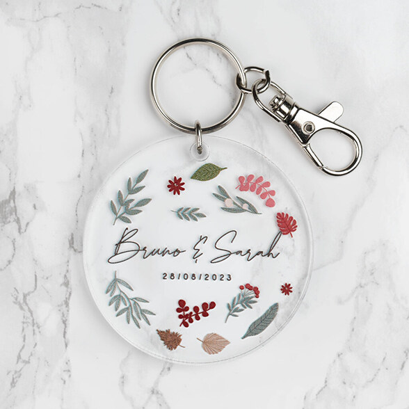 Porta-chaves de metacrilato transparente personalizados
