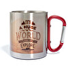 Taza acero personalizada con mosquetón